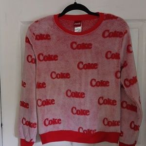 COCA cola red sweater size small.